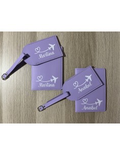 Funda pasaporte y etiqueta para equipaje